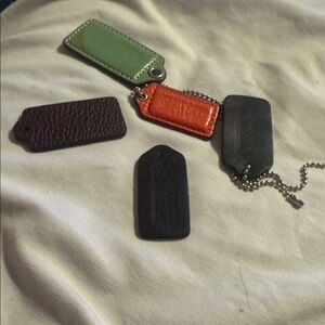 Stylish Leather bag tag Set - Green, Orange, Black